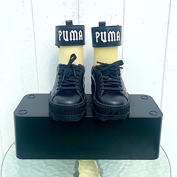 ‘PUMA x FENTY’ Black Ankle Strap Creeper Platform Sneaker - 7 - Picture 2 of 6